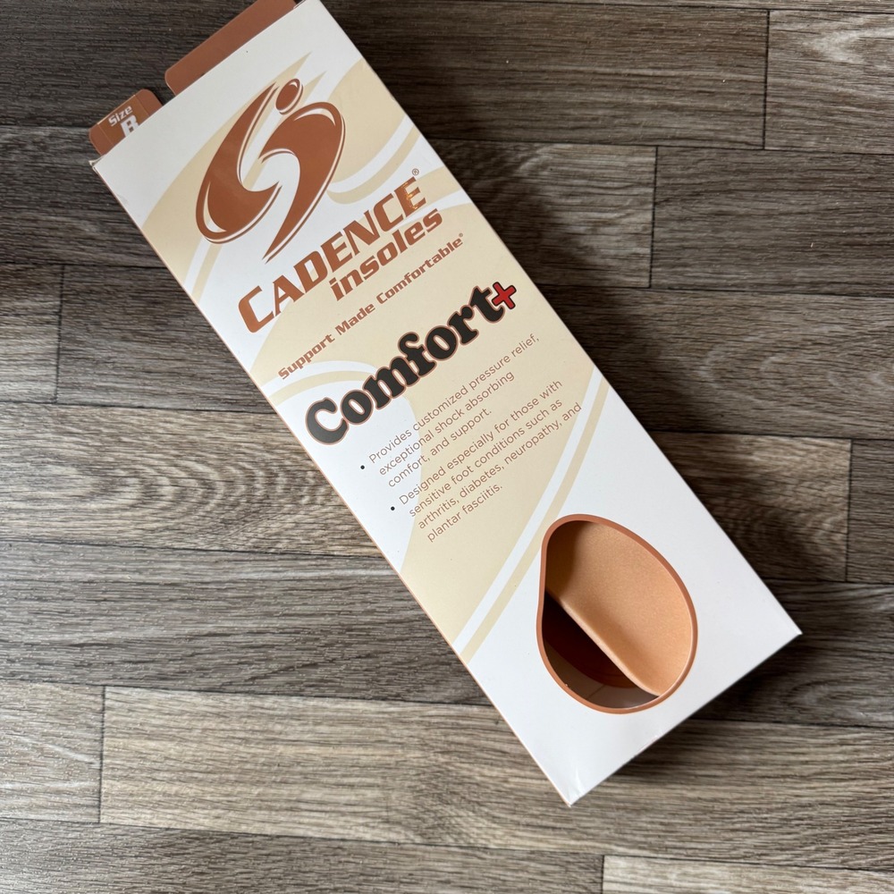 Cadence Comfort+ Insoles Unisex Size B Tan Orthotic Shoe Inserts Support